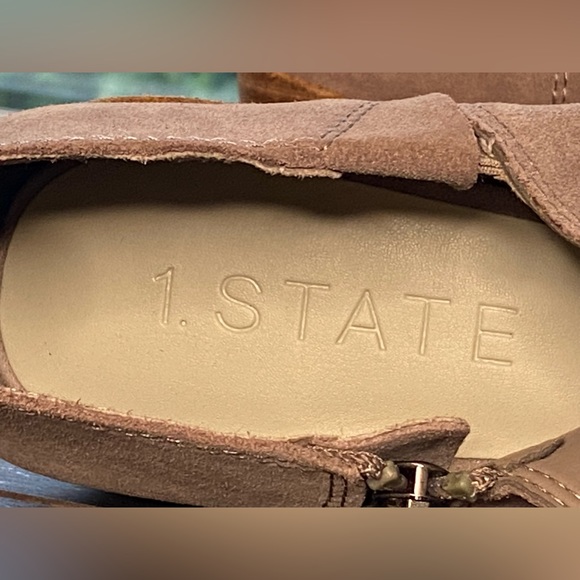 1. State Arnet Stacked Heel booties Suede Gray 9M - Picture 6 of 16